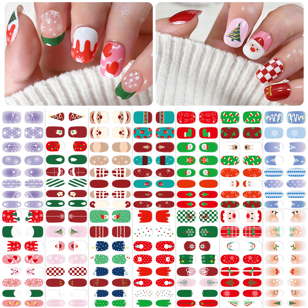 Nail Art Xmas Stickers - 16Tips Christmas Nail Polish Stickers Baking