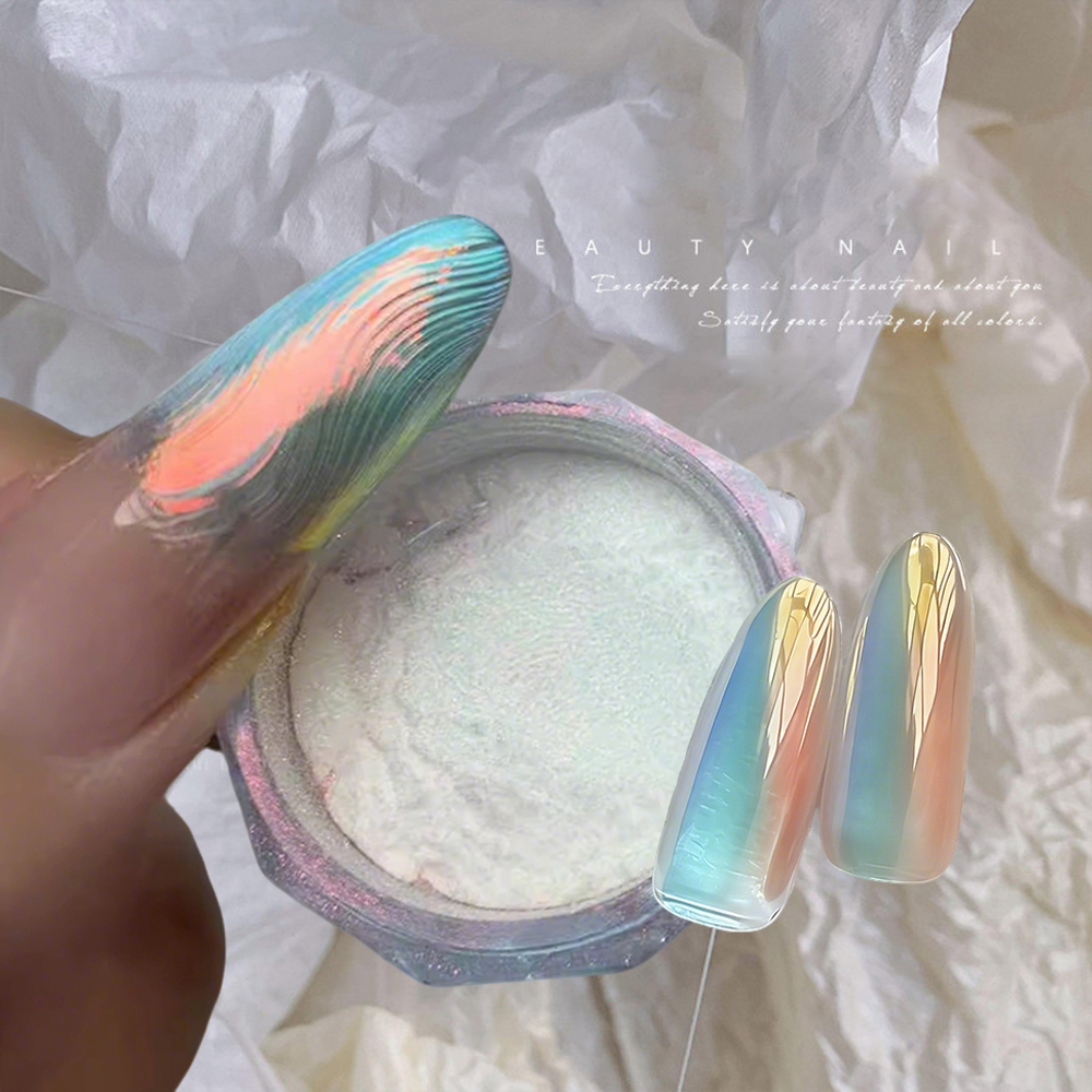 Nail Glitter Chrome - 1Jar Glitter Aurora Chameleon Chrome Nail