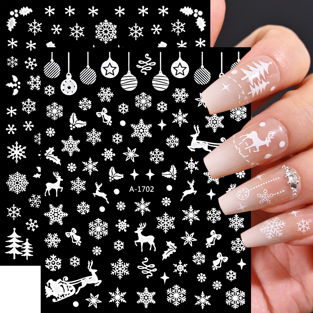 Nail Art Xmas Stickers - 1pcs Winter Snowflake Nail Art Stickers