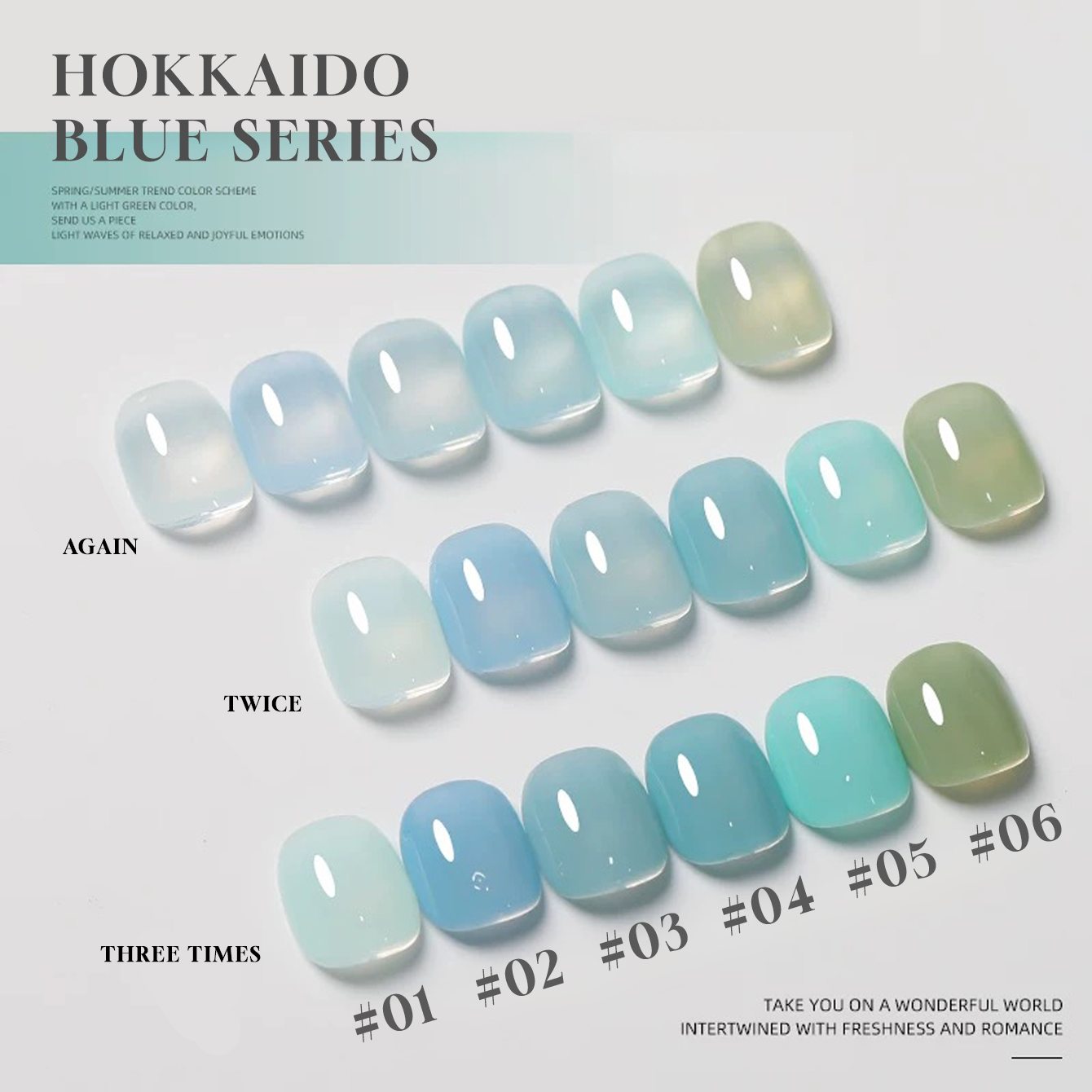 Nail Art Ice Blue - MIANEL Hokkaido Blue Nail Gel 2026