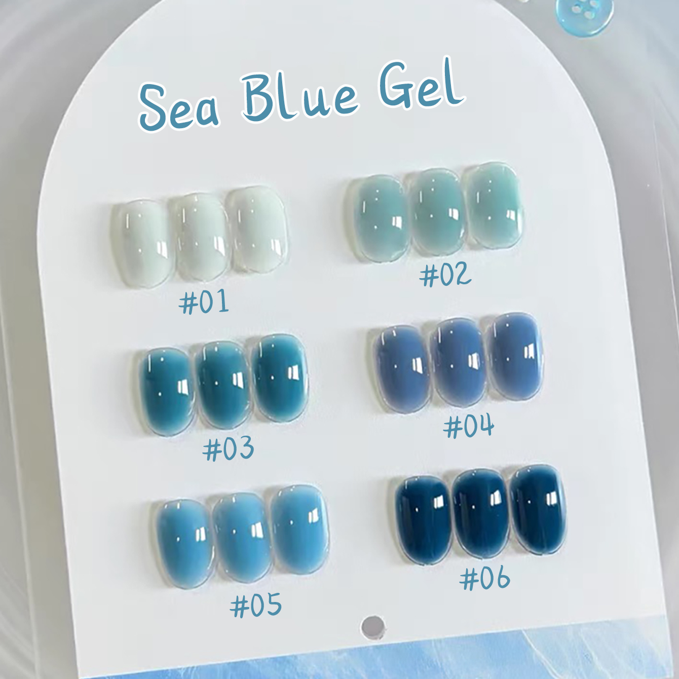 Nail Art Ice Blue - 1pcs WS Ice Transparent Blue White