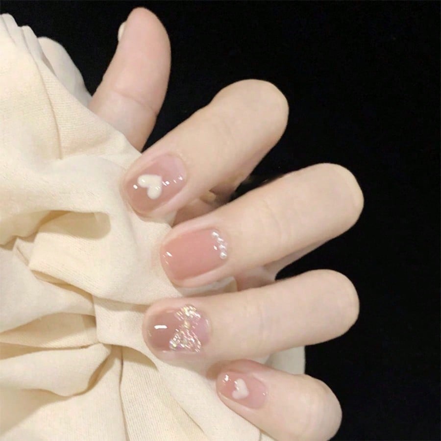 Nail Art Aesthetic - Women Nude Pink Press On Nails