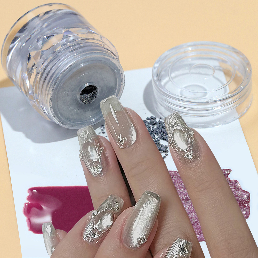 Nail Glitter Chrome - 0.5g Gray Cat Eye Magnetic Glitter