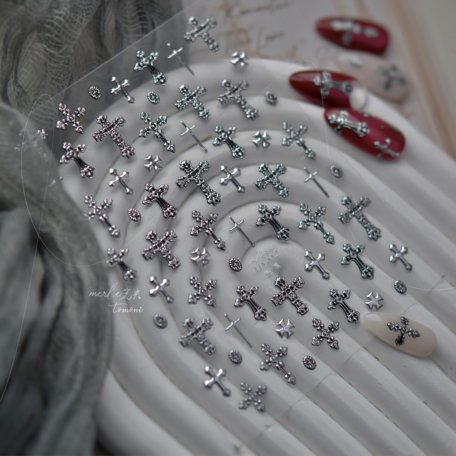 Nail Art Vampire - 1pcs 5D Gold Silver Metal Nail