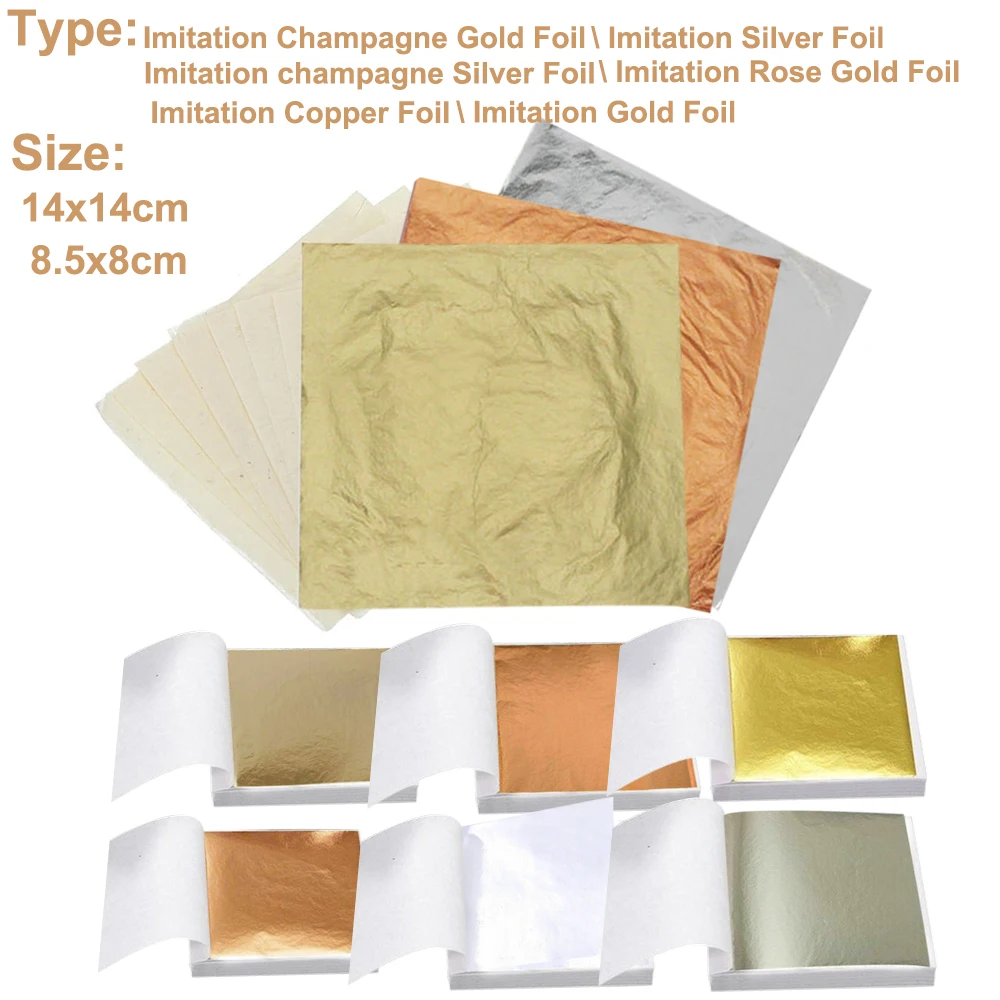 Nail Art Vintage - 100Pc Colored Golds Leaf Sheets Silver