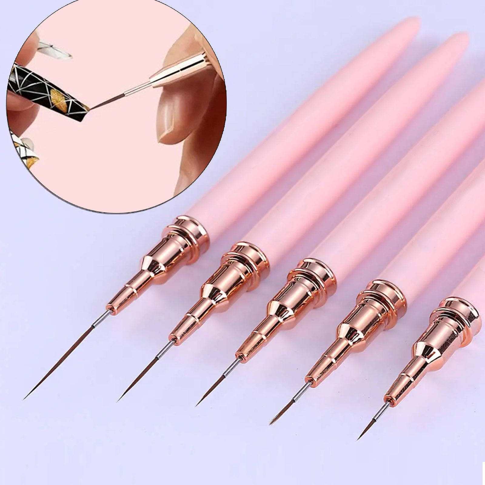Nail Art Brush Set - 5-Piece Nail Art Pen Set, Ultra-Fine