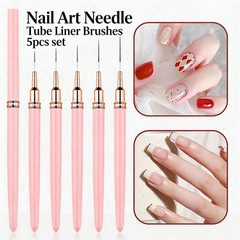 5PCS Nail Art Liner Brush Set  - Nail Art Brush Set ulasan dan harga