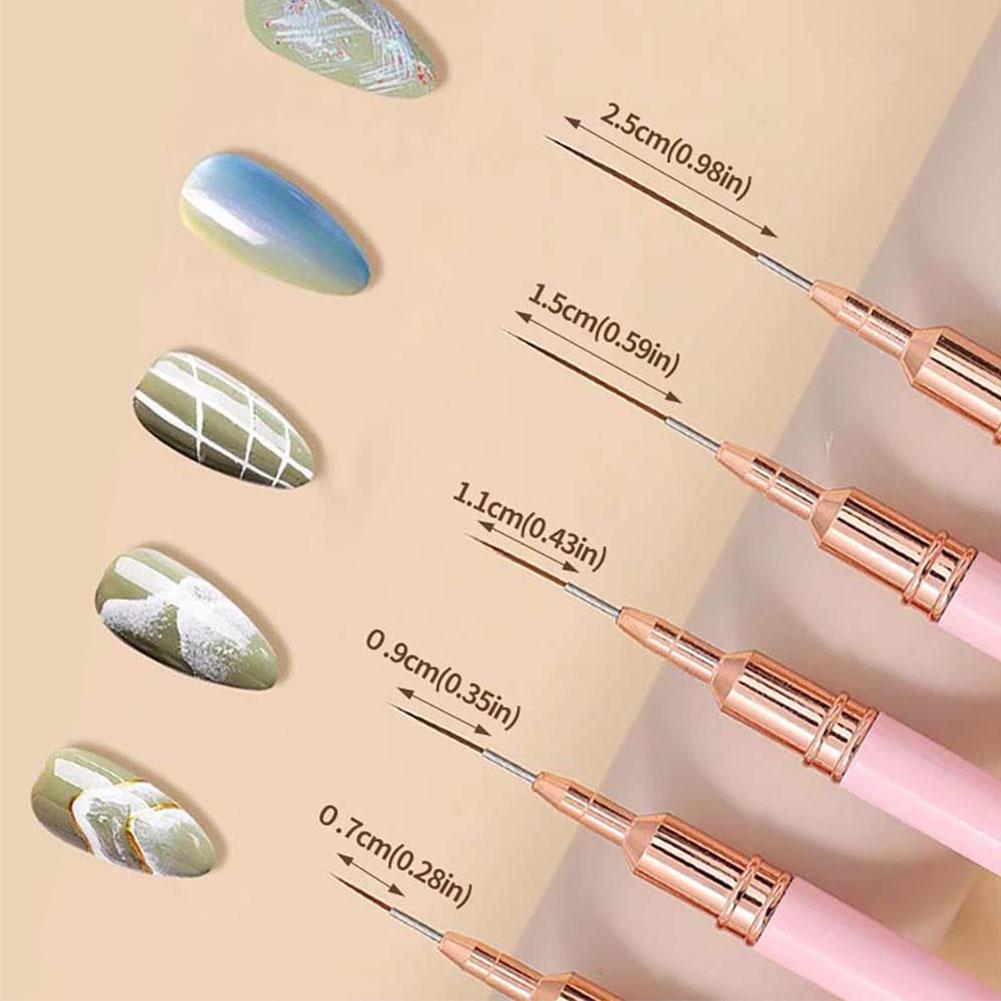 5PCS Nail Art Liner Brush Set  - Nail Art Brush Set ulasan dan harga