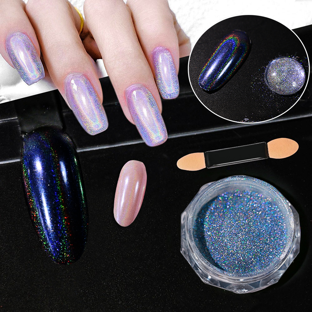 1bottle Holographic Chrome Nai - Nail Glitter Chrome ulasan dan harga