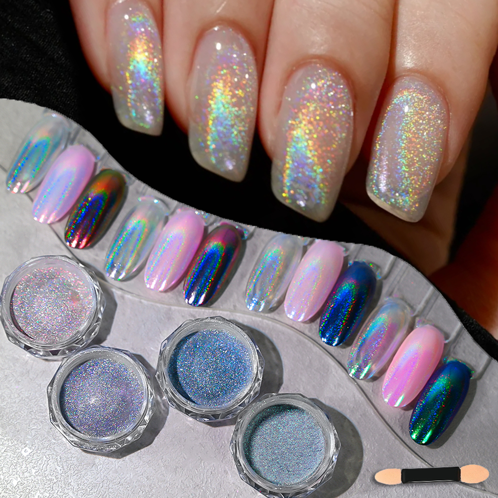 1bottle Holographic Chrome Nai - Nail Glitter Chrome ulasan dan harga