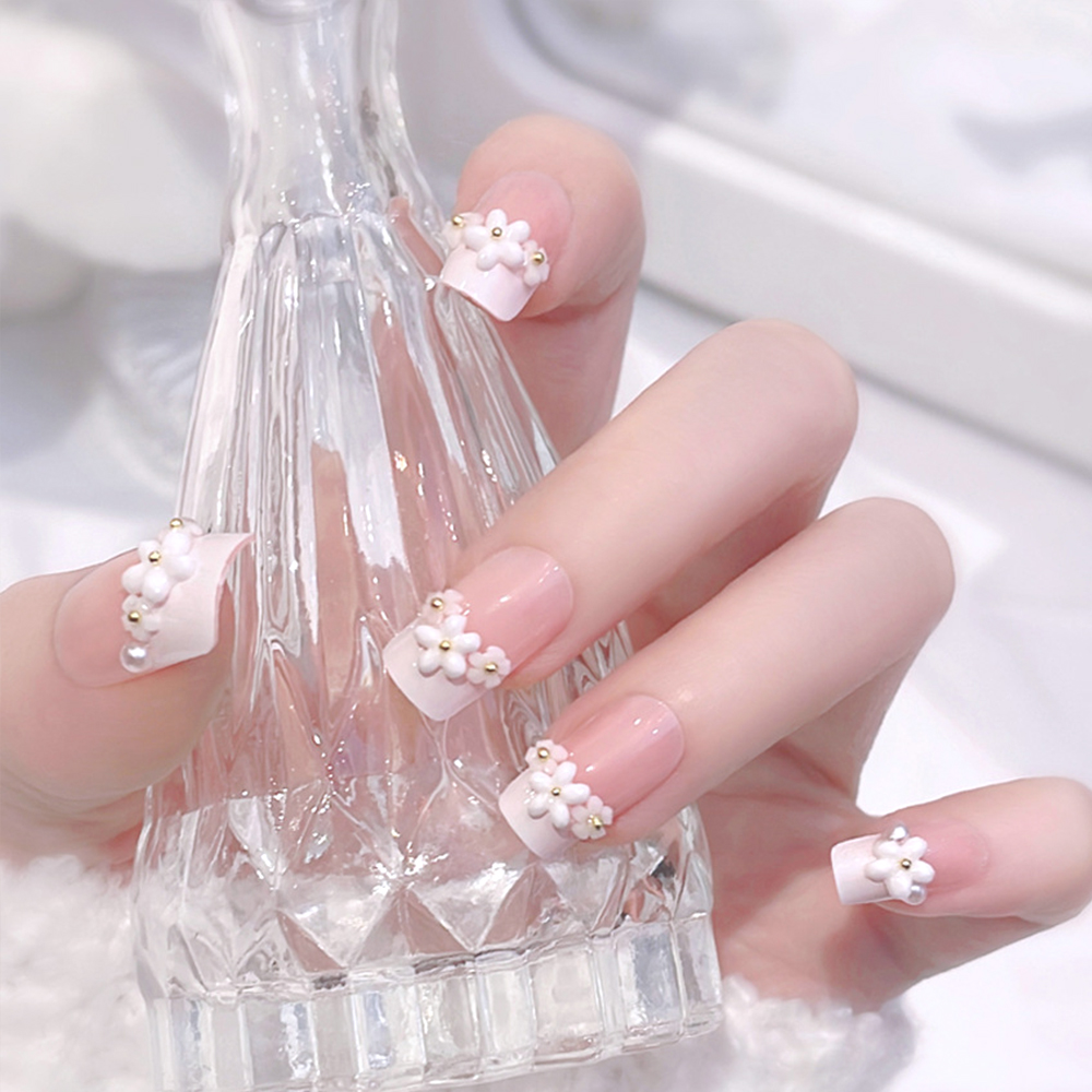 24pcs Medium Long Acrylic Fake - Nail Art Aesthetic ulasan dan harga