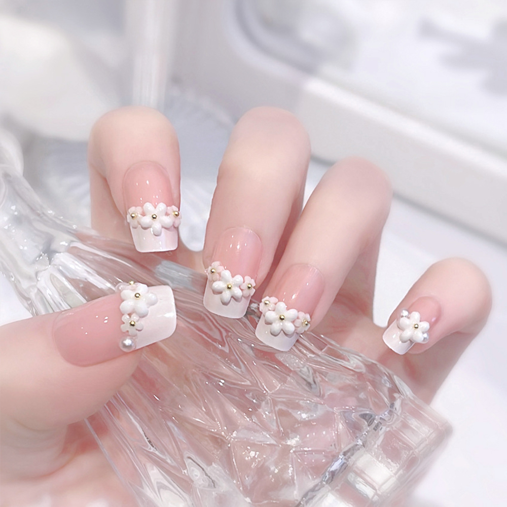 24pcs Medium Long Acrylic Fake - Nail Art Aesthetic ulasan dan harga