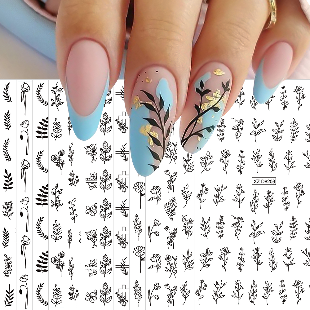 12pcs 3D Vintage White Leaves  - Nail Art Vintage ulasan dan harga