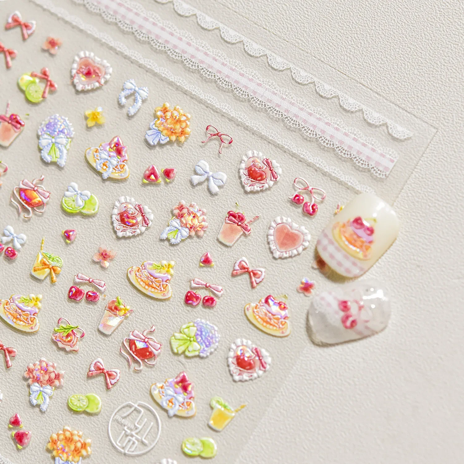 Pink Pudding Cherry Bowknot He - Nail Art Vampire ulasan dan harga