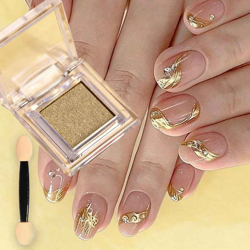 Solid Magic Mirror Gold Chrome - Nail Glitter Chrome ulasan dan harga