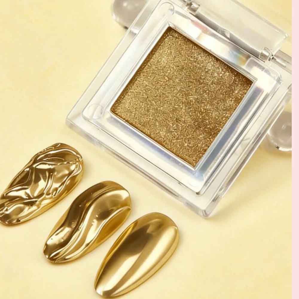 Solid Magic Mirror Gold Chrome - Nail Glitter Chrome ulasan dan harga