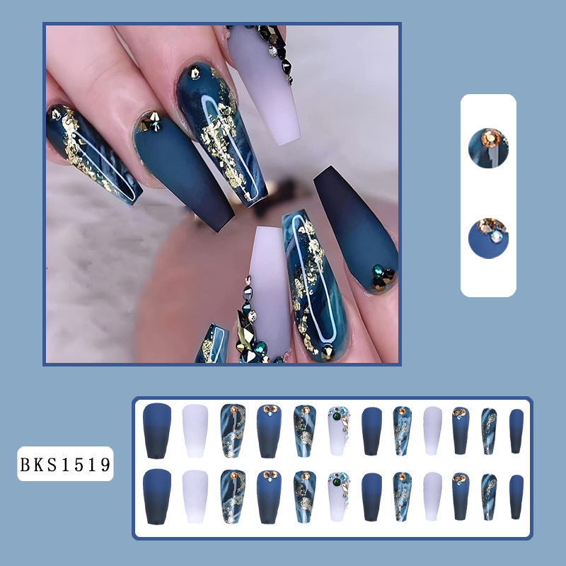 French Tip Press on Nails Long - Nail Art Aesthetic ulasan dan harga