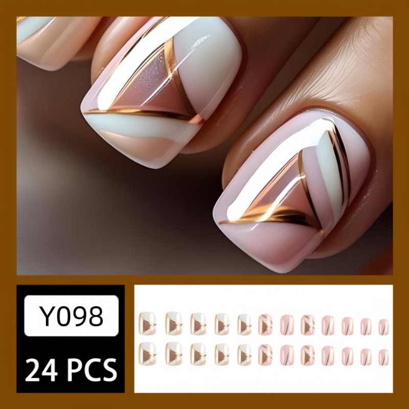 24pcs/set Cute Sweet Short Squ - Nail Art Aesthetic ulasan dan harga