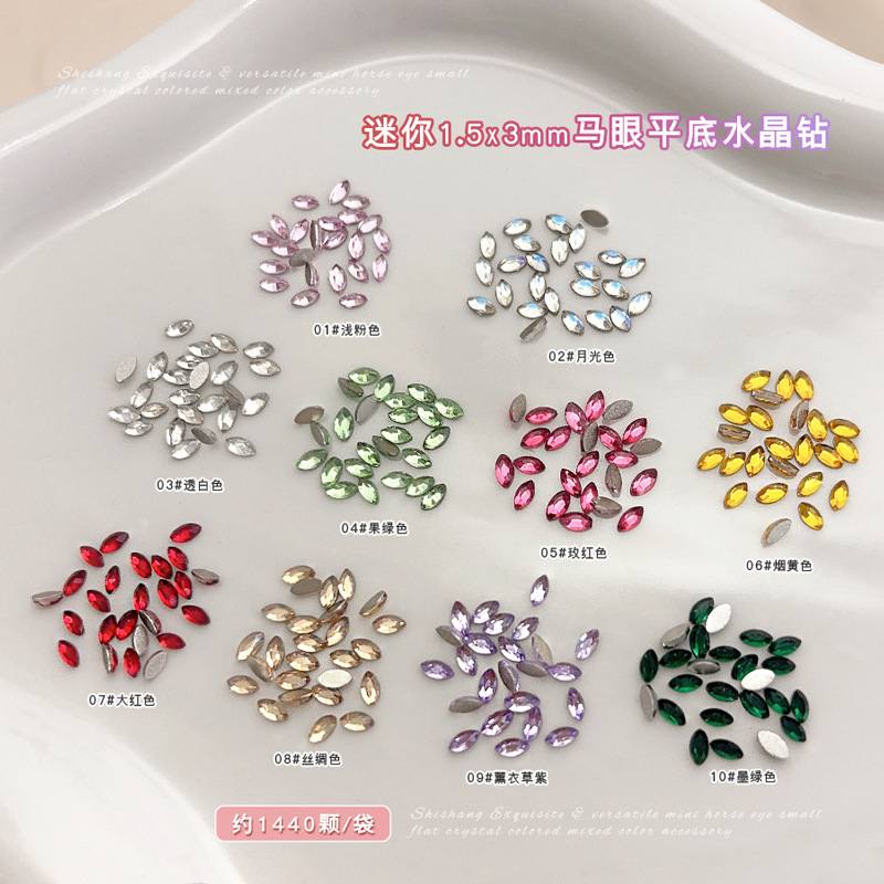 300/1440Pcs Mini flat back Mar - Nail Art Xs ulasan dan harga