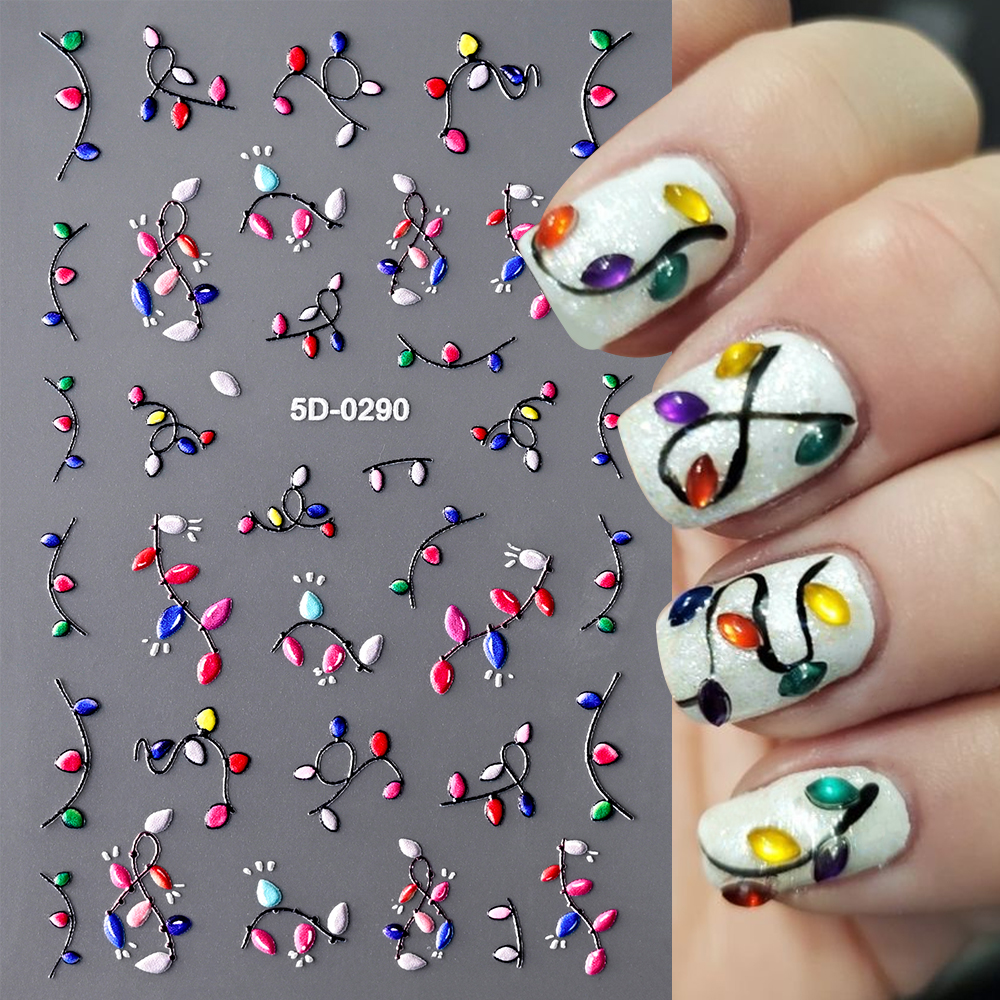2sheets Christmas Mockingbird  - Nail Art Xmas Stickers ulasan dan harga