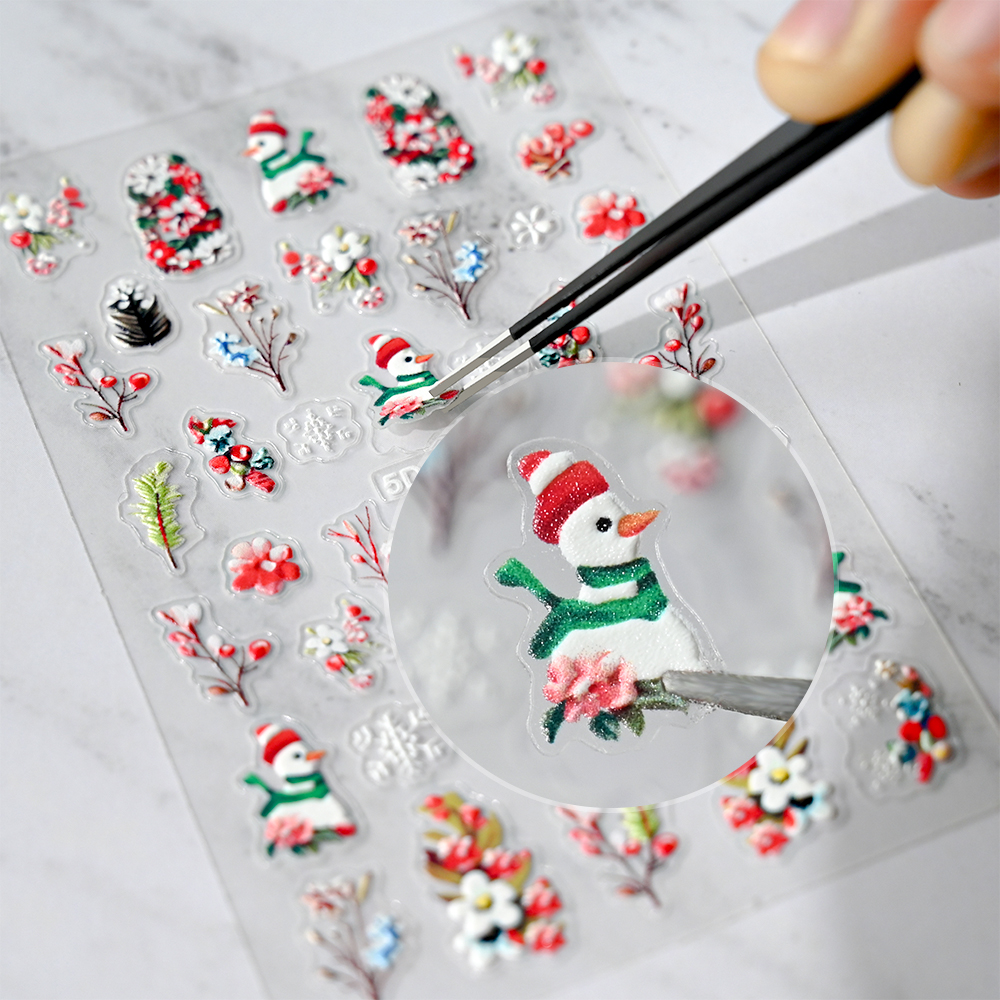 2sheets Christmas Mockingbird  - Nail Art Xmas Stickers ulasan dan harga