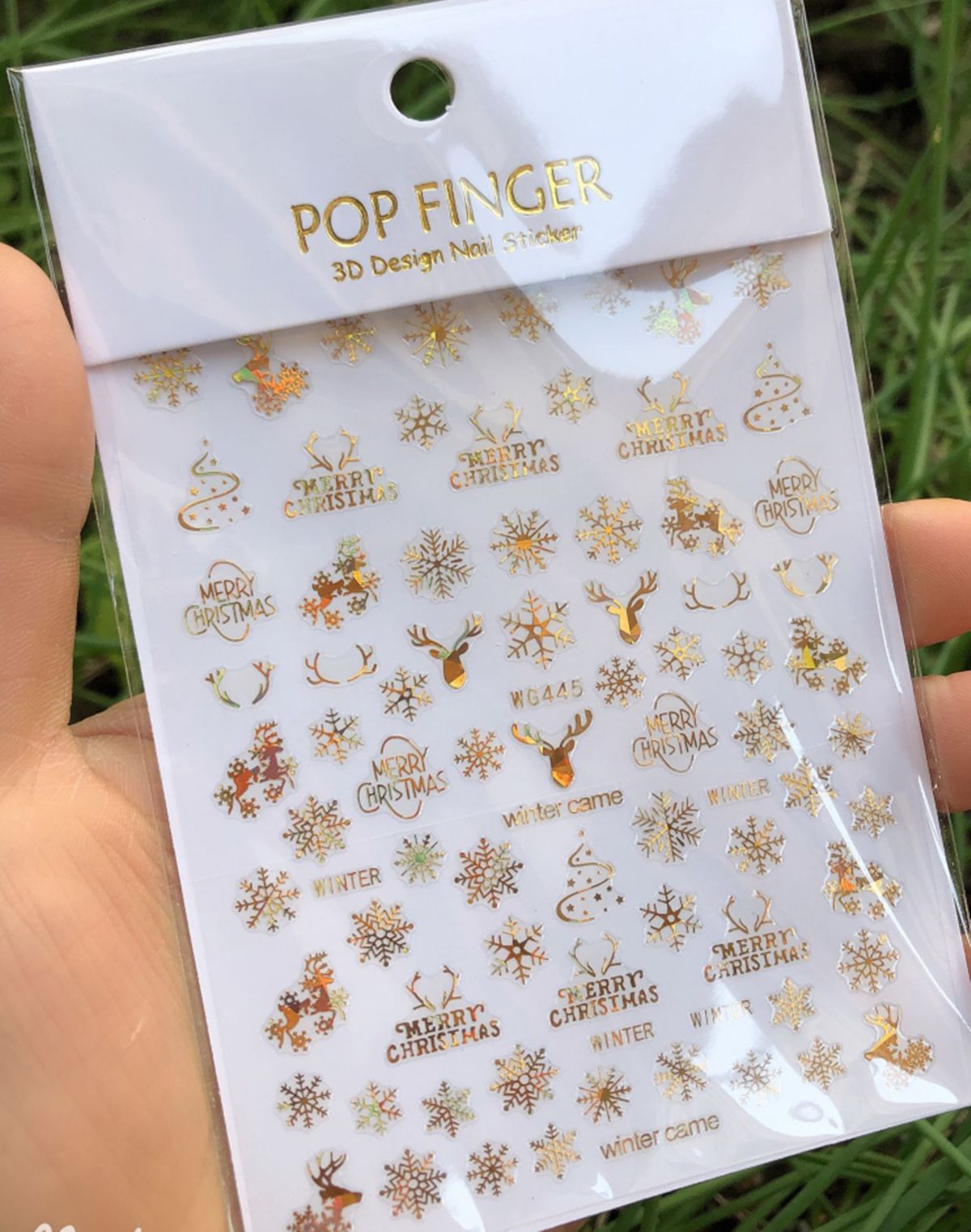 Christmas 3D Nail Stickers Hol - Nail Art Xmas Stickers ulasan dan harga