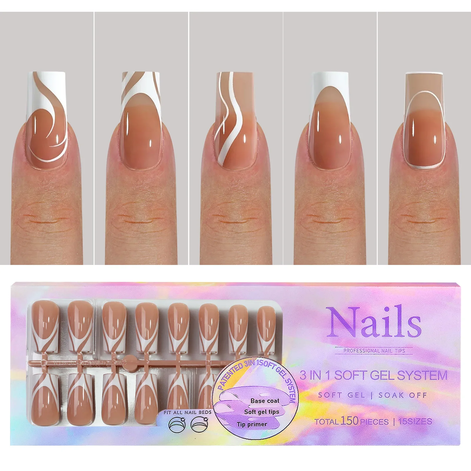 150Pcs/Set French Ballet Press - Nail Art Extension ulasan dan harga