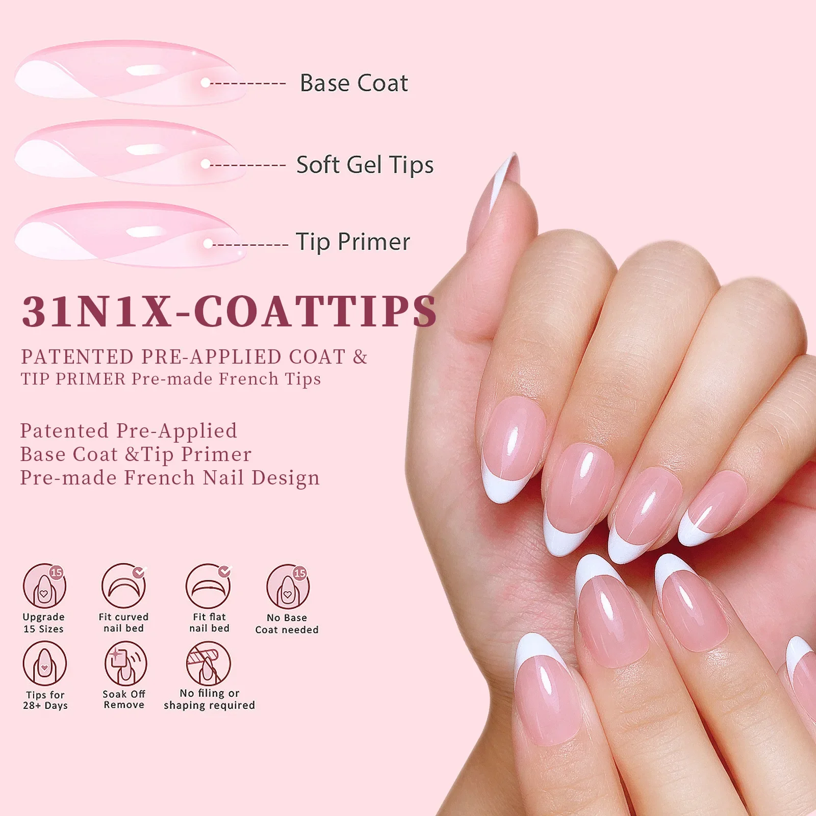 150Pcs/Set French Ballet Press - Nail Art Extension ulasan dan harga