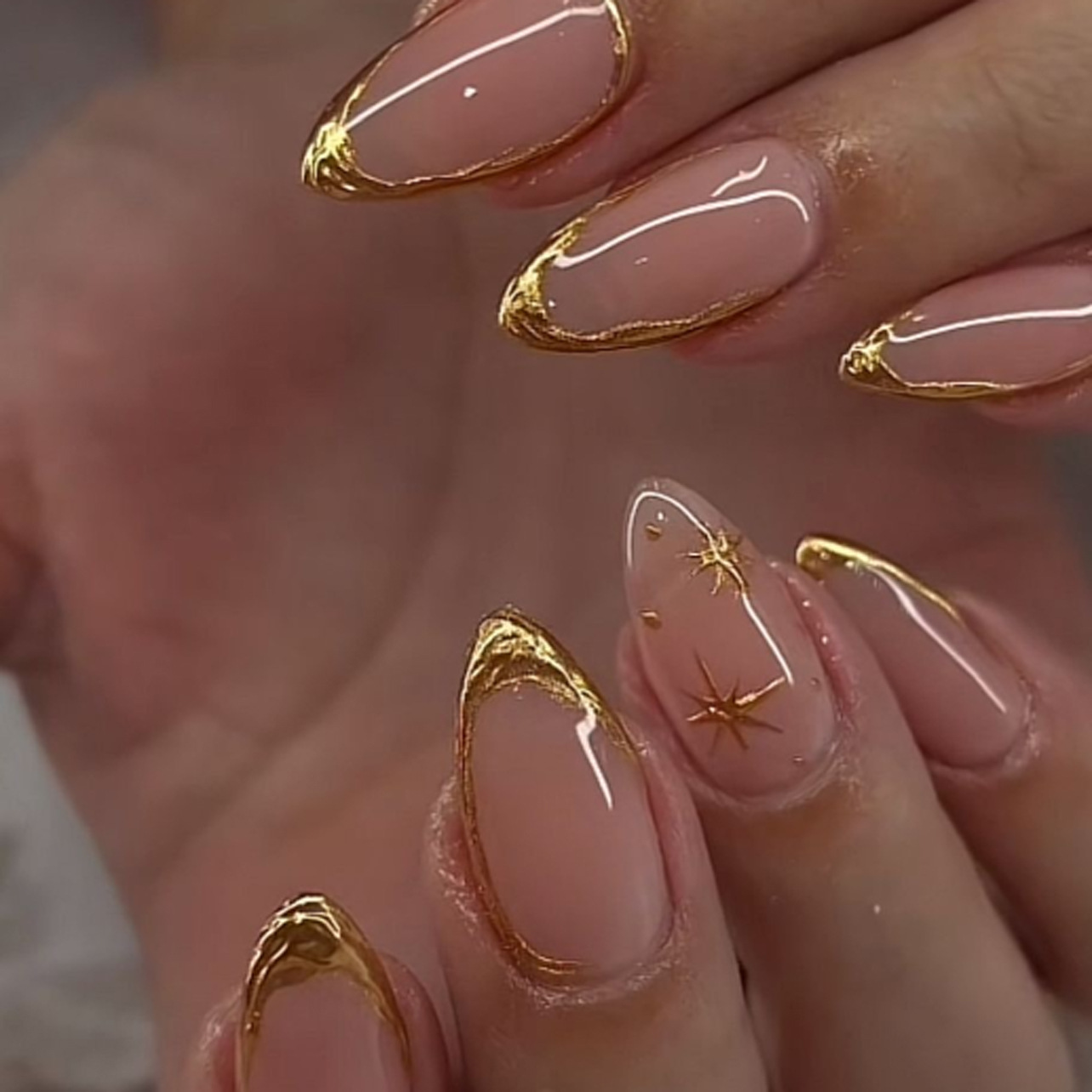 24Pcs Short Almond Nails Set F - Nail Art Aesthetic ulasan dan harga