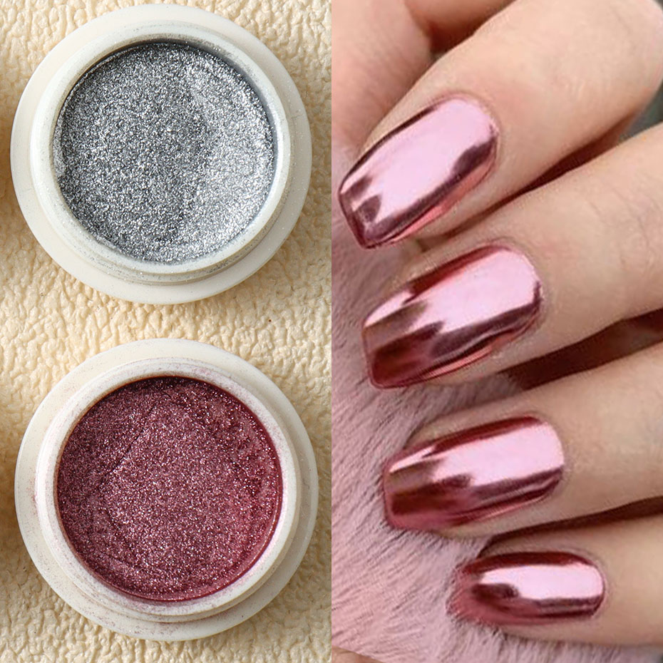 6pc Gold Metallic Mirror Glitt - Nail Glitter Chrome ulasan dan harga