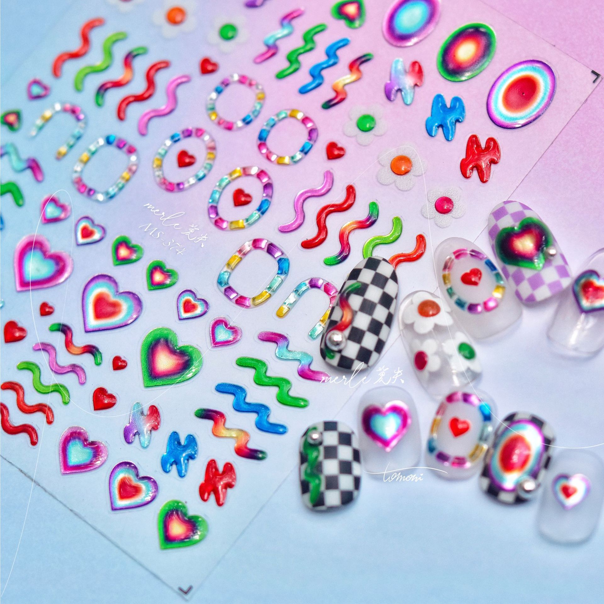 5D Cute Rabbit Love Heart Peac - Nail Art Vampire ulasan dan harga
