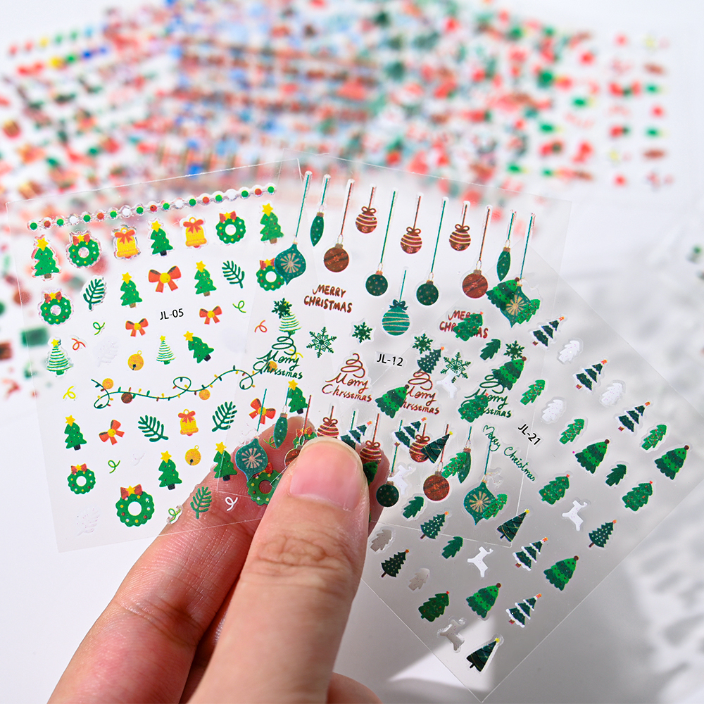 30pcs Xmas Snowflake Nail Art  - Nail Art Xmas Stickers ulasan dan harga