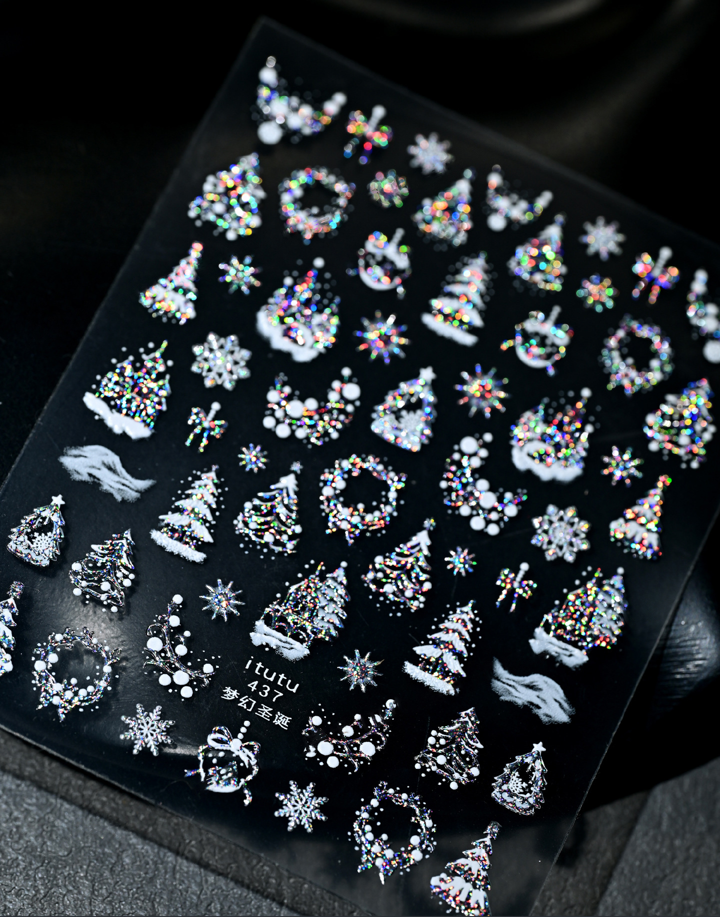 1pcs Luxury Bronzing-5D Christ - Nail Art Xmas Stickers ulasan dan harga
