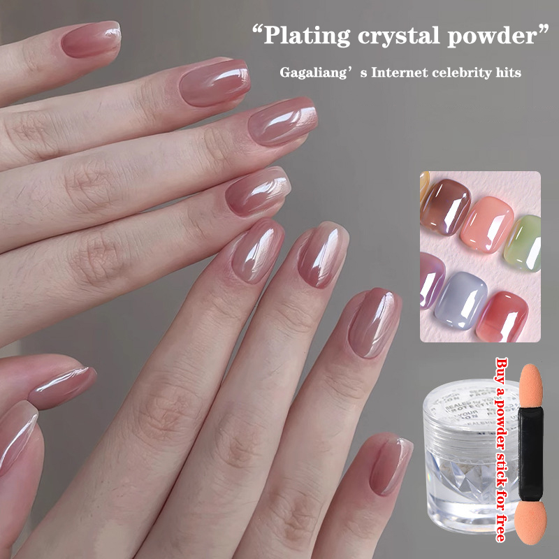 Aurora Pearl White Nails Glitt - Nail Glitter Chrome ulasan dan harga
