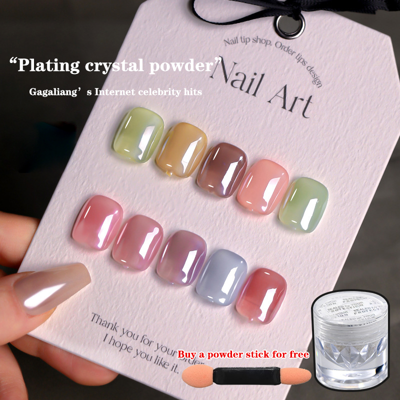 Aurora Pearl White Nails Glitt - Nail Glitter Chrome ulasan dan harga