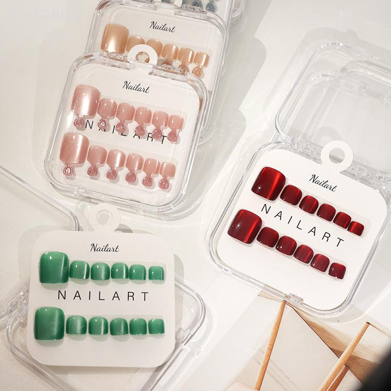 10 Pcs/Box French Fake Nails G - Nail Art Extension Cat Eye ulasan dan harga