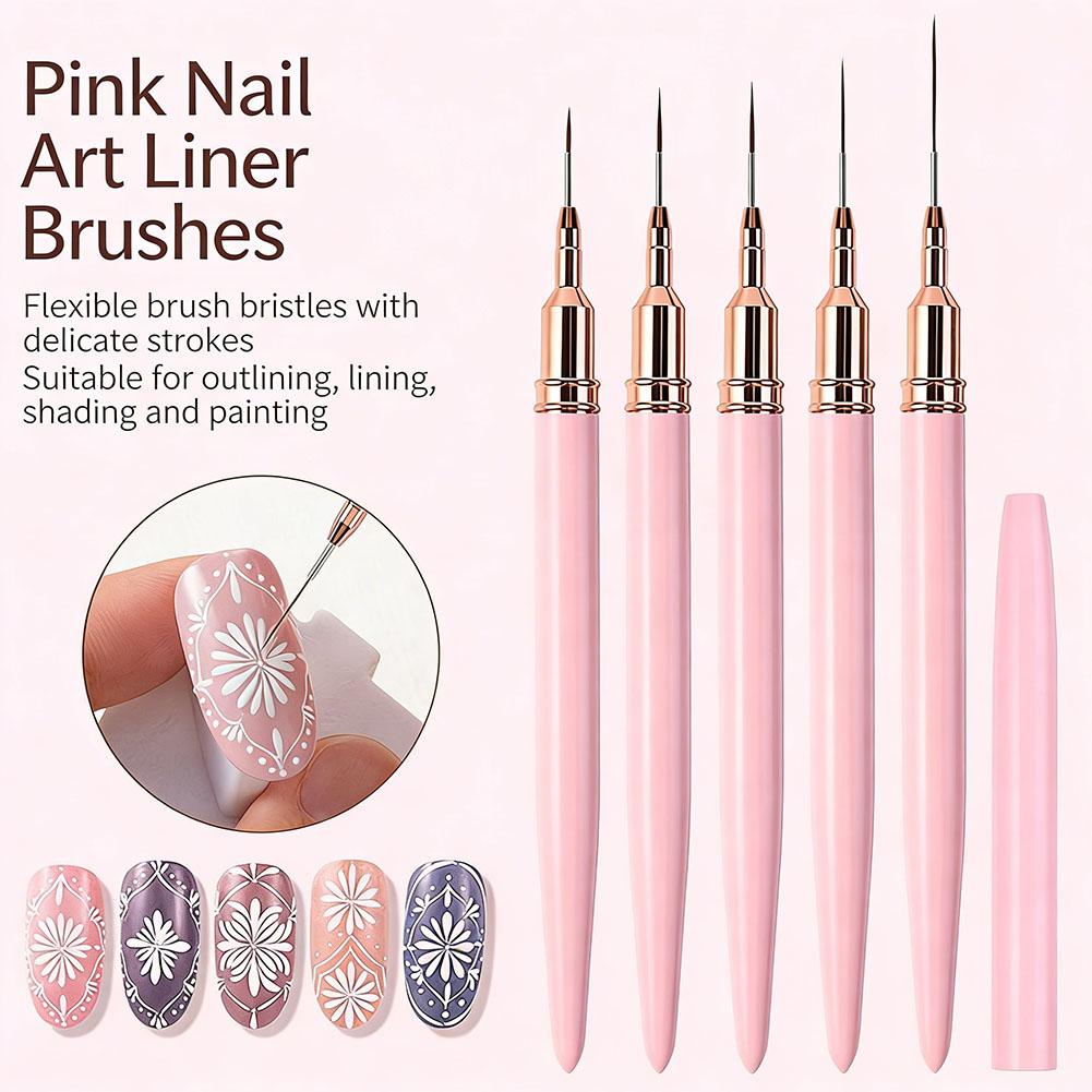 5pcs Nail Art Liner Brushes an - Nail Art Brush Set ulasan dan harga