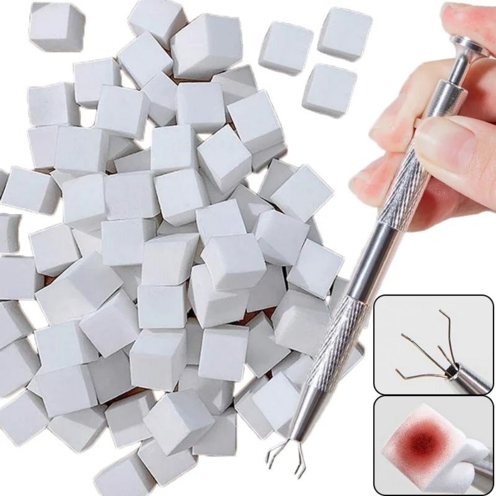 50Pcs Nail Art Sponges + Grabb - Nail Art Ombre Glitter ulasan dan harga