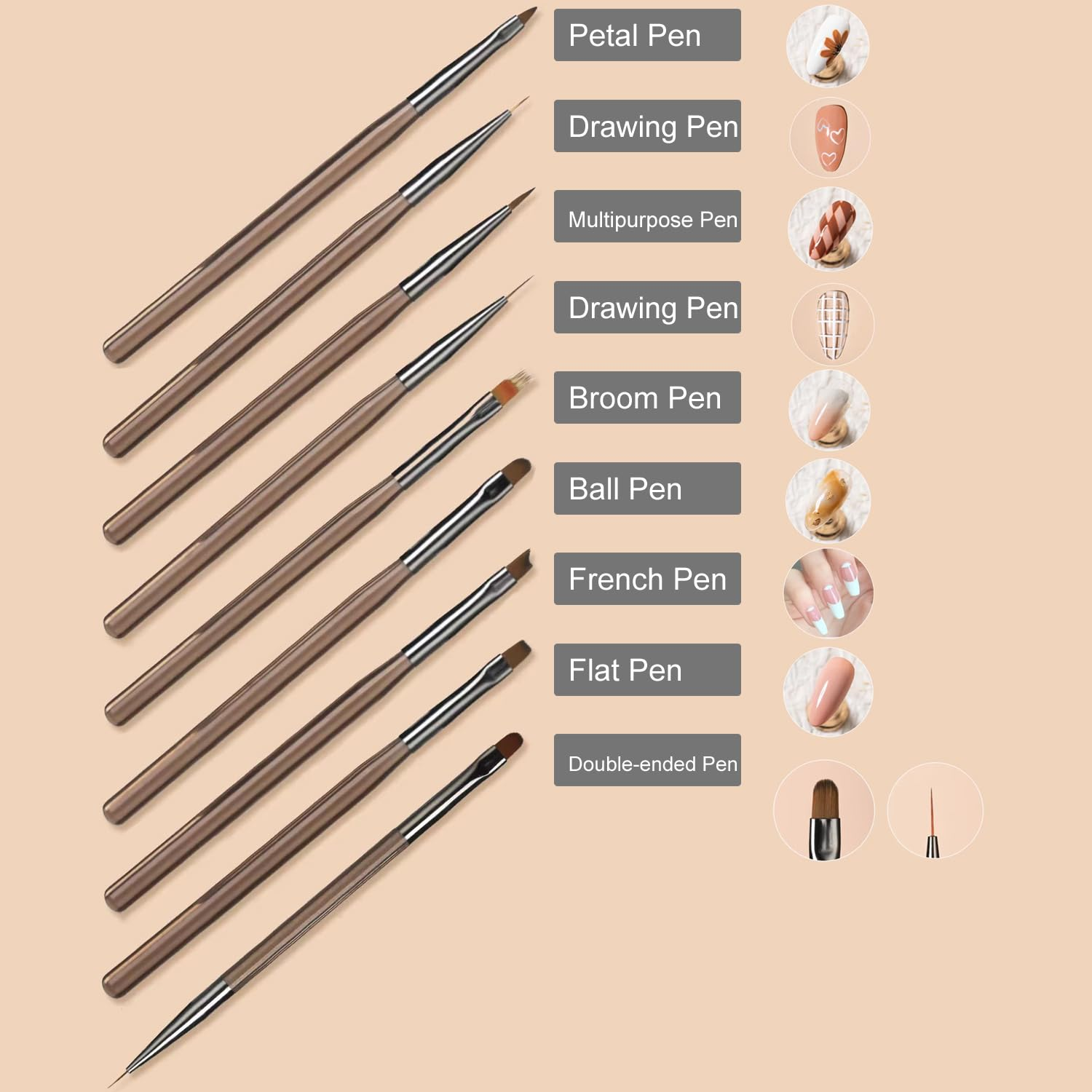LINMANDA 9Pcs Nail Brush Liner - Nail Art Viral ulasan dan harga
