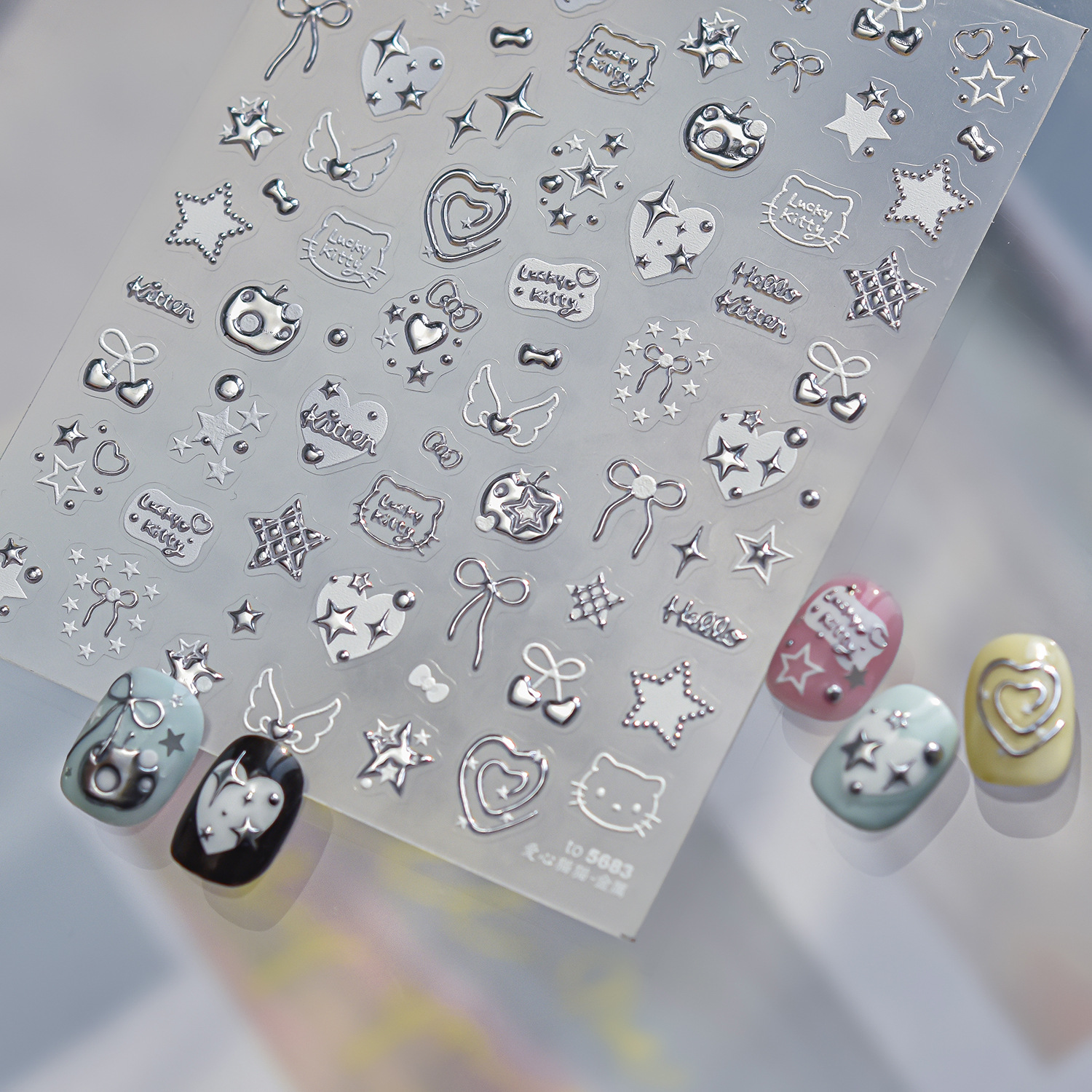 Fashion Silver Metallic Textur - Nail Art Vampire ulasan dan harga
