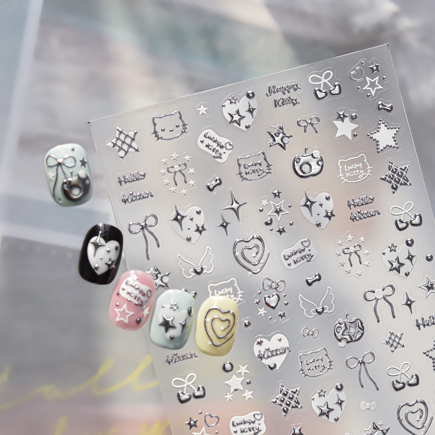 Fashion Silver Metallic Textur - Nail Art Vampire ulasan dan harga