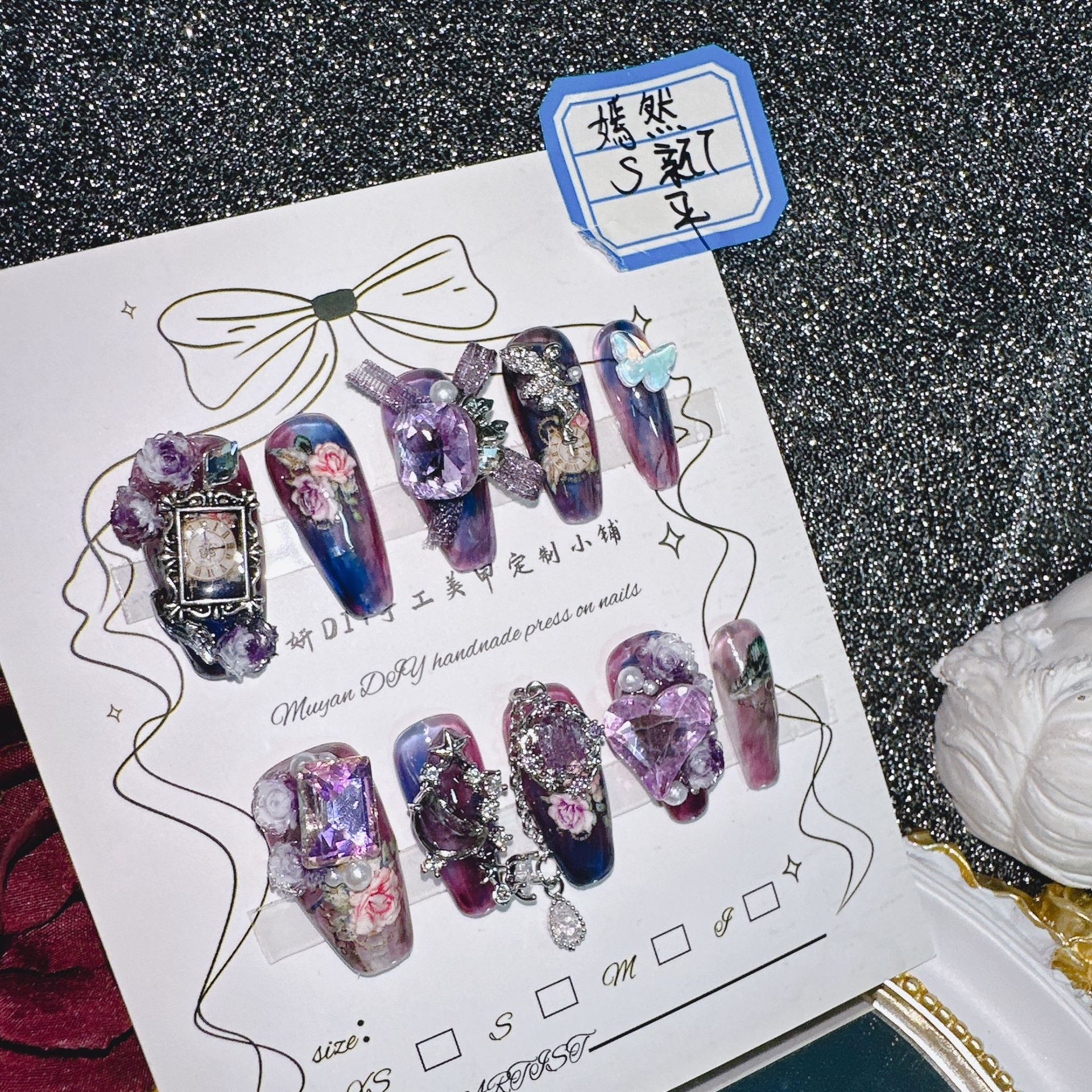 Handmade Vintage Court Nail Ar - Nail Art Vintage ulasan dan harga