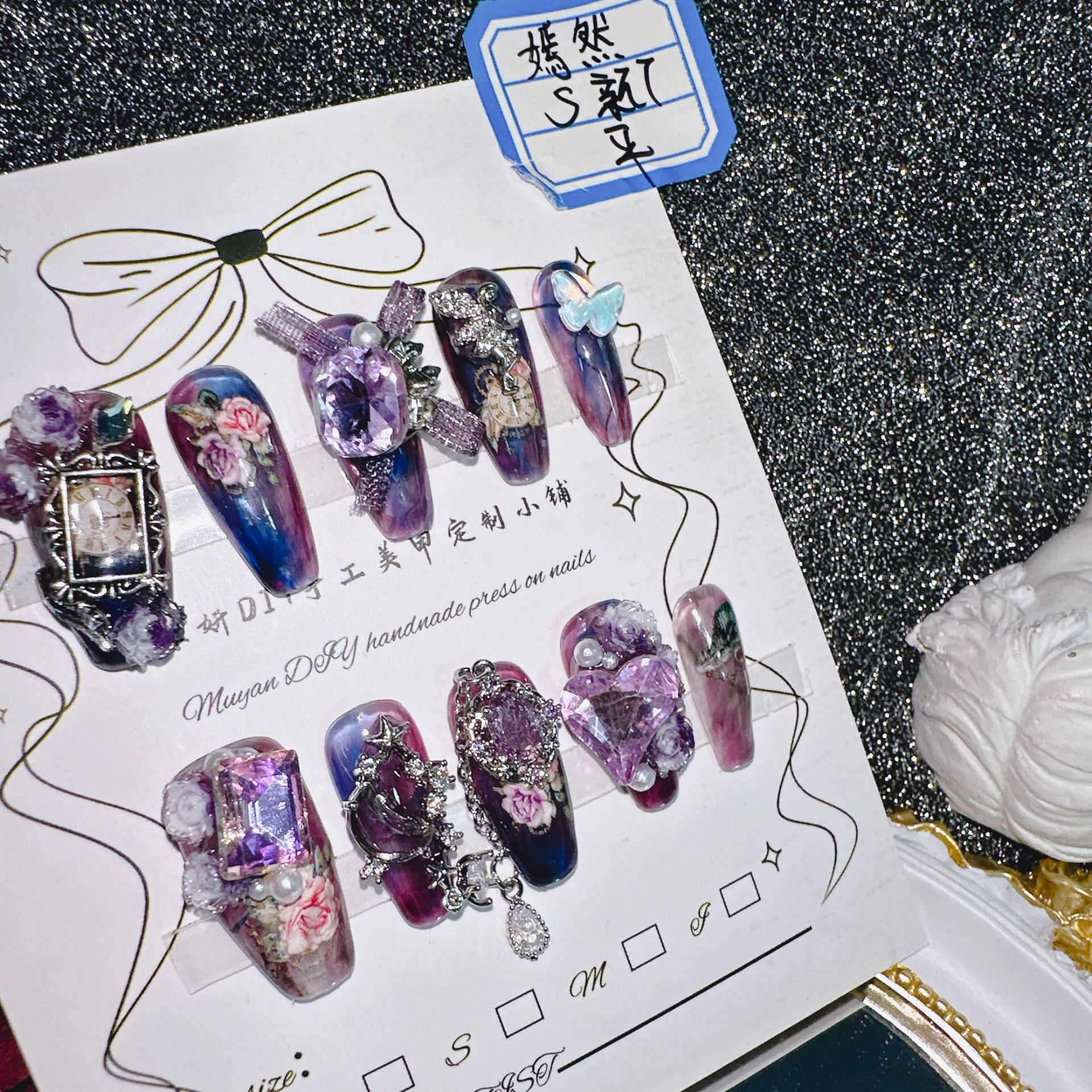 Handmade Vintage Court Nail Ar - Nail Art Vintage ulasan dan harga