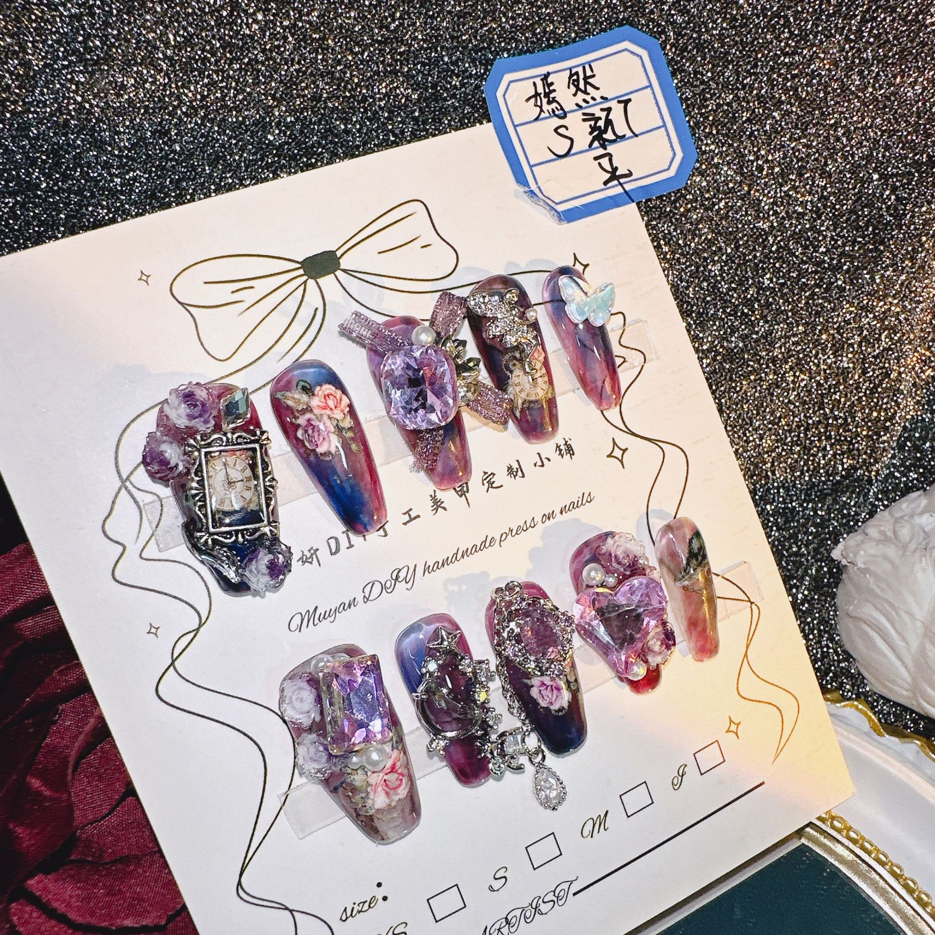 Handmade Vintage Court Nail Ar - Nail Art Vintage ulasan dan harga