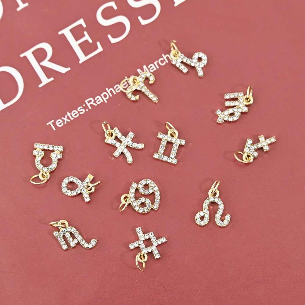 10Pcs 12 Constellation Dangle  - Nail Art Xs ulasan dan harga
