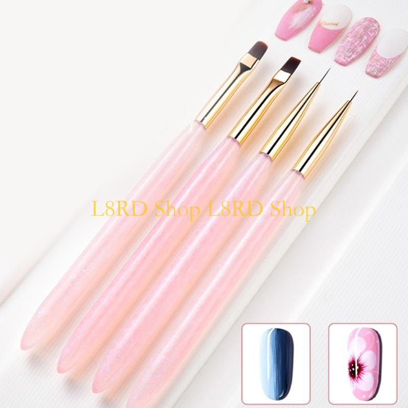 L8RD 4pcs Nails Art Brushes Se - Nail Art Brush Set ulasan dan harga