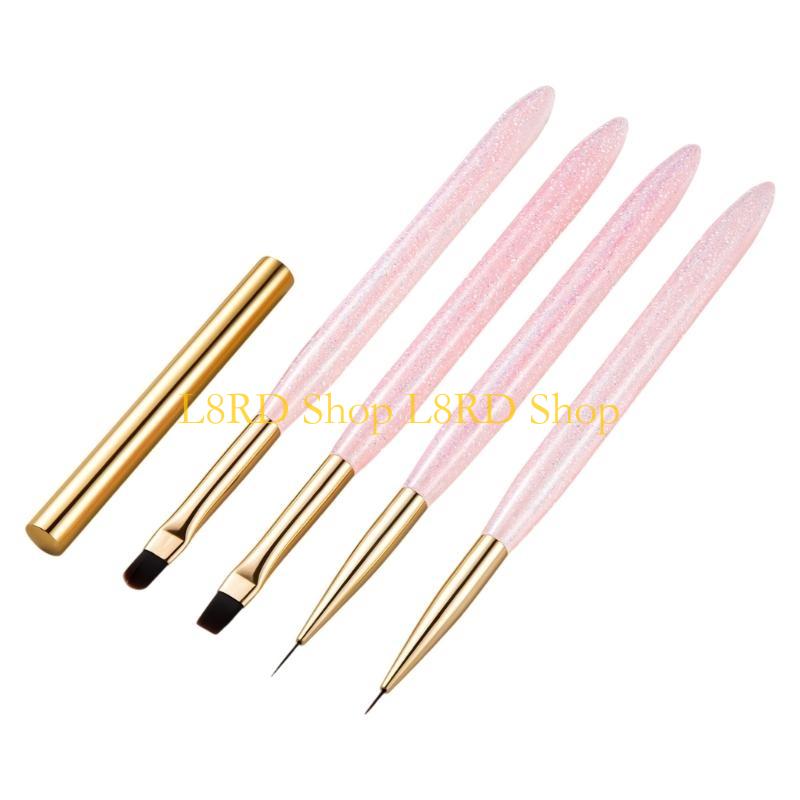 L8RD 4pcs Nails Art Brushes Se - Nail Art Brush Set ulasan dan harga