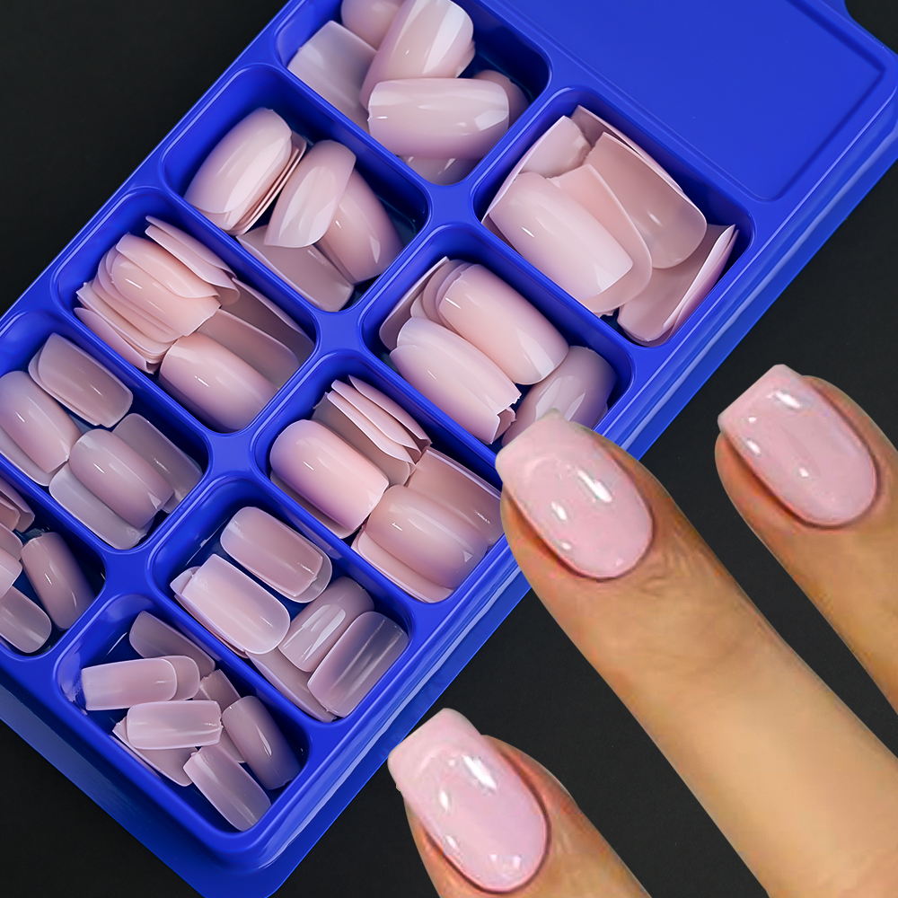 100/120pcs Pink White Press On - Nail Art Extension ulasan dan harga