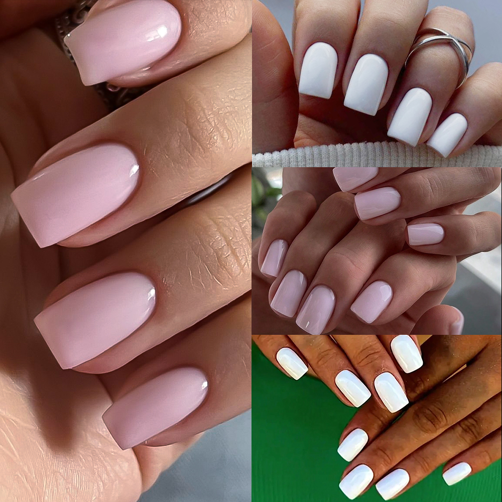 100/120pcs Pink White Press On - Nail Art Extension ulasan dan harga