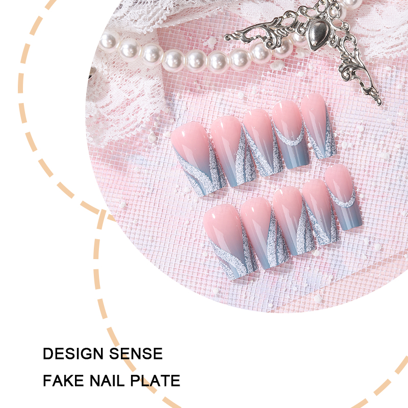 24PCS French Minimalist Stripe - Nail Art Aesthetic ulasan dan harga